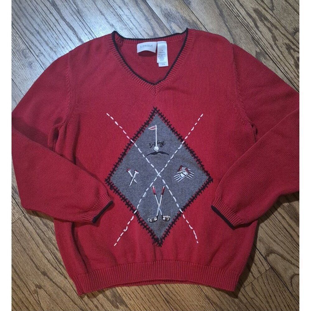 VTG Liz Claiborne Embroidered Golf Sweater Women’s Size Medium LizGolf Clubs